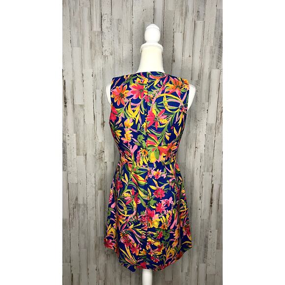 NWT J.CREW Women's Multicolor Botanical Floral Shift Dress Knee Length Size 6 - Picture 3 of 5